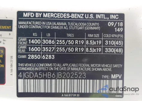 2018 Mercedes-Benz Gle 350 4Matic from USA, damaged, VIN 4JGDA5HB6JB202523